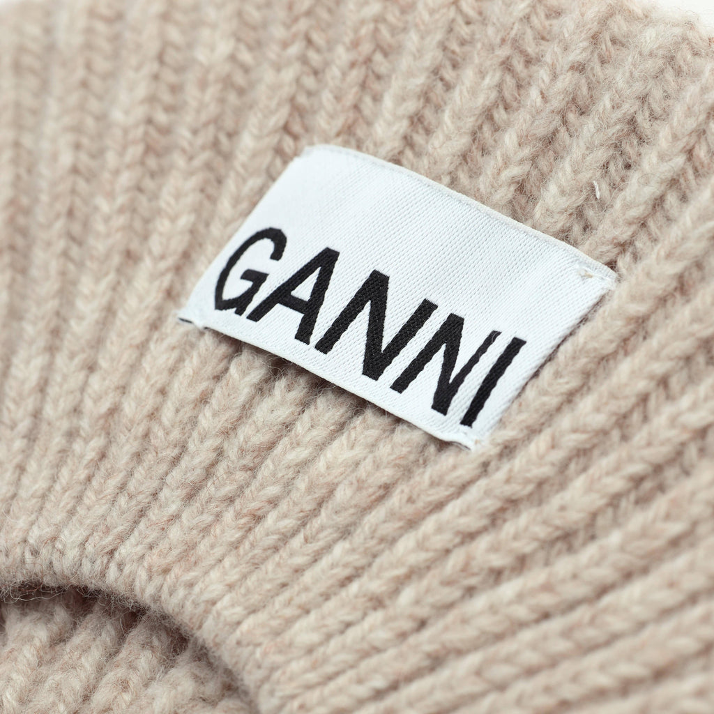 ACCESSORIES - Ganni Women's Rib Beret Beige Hat