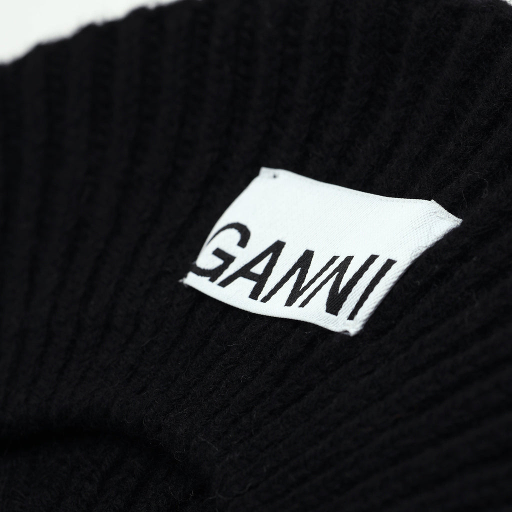 ACCESSORIES - Ganni Women's Rib Beret Black Hat