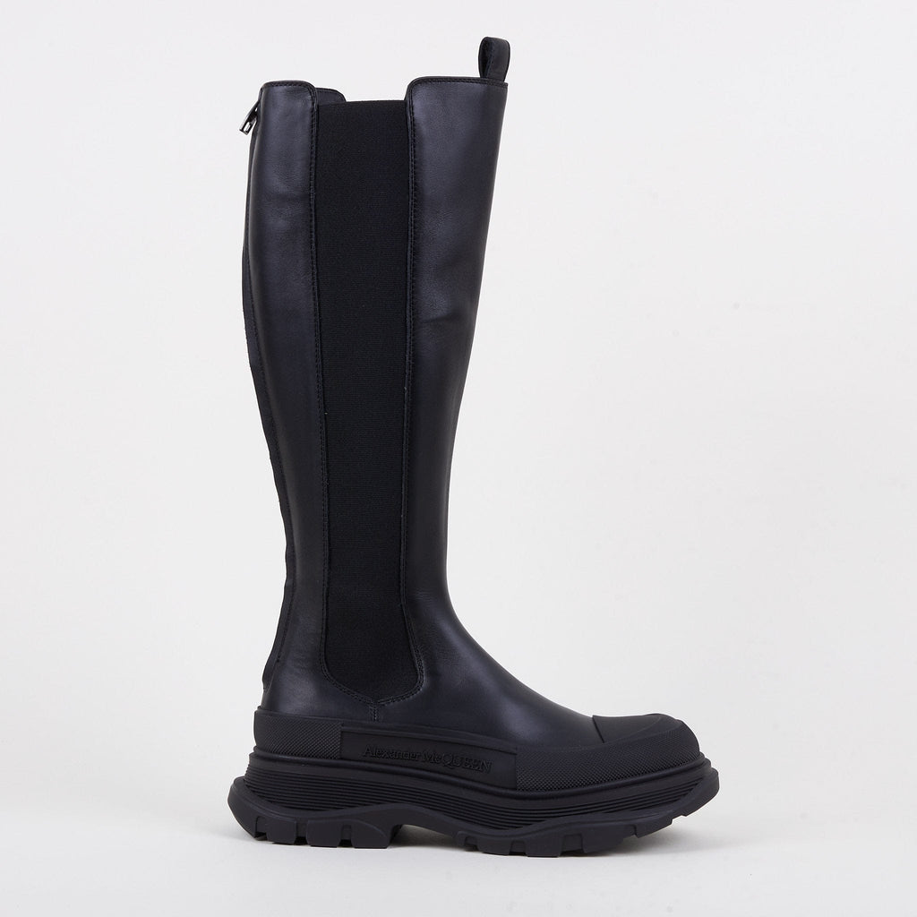 Shoes - Alexander McQueen Women's Tread Knee Black Boots