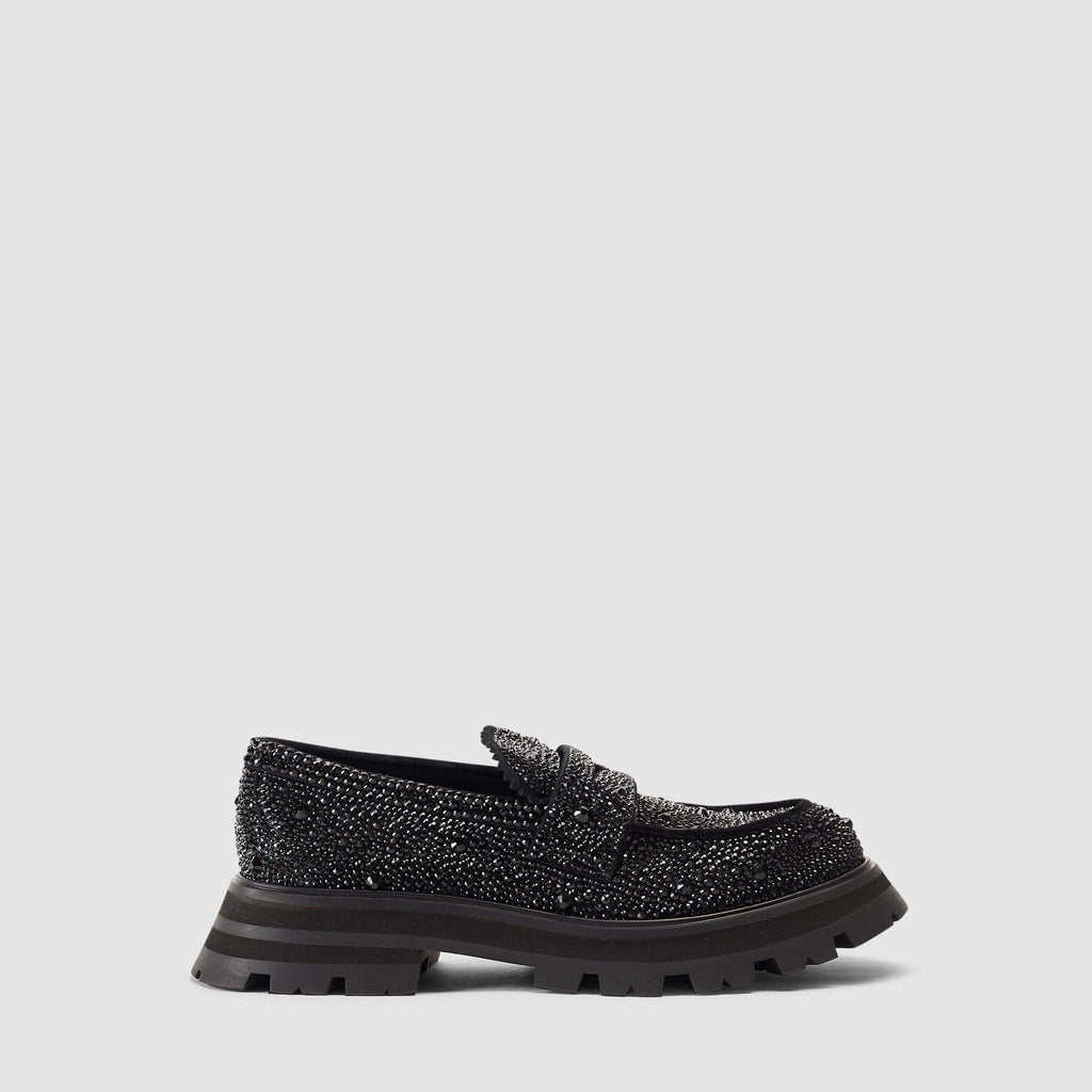 Shoes - Alexander McQueen Women's Wander Crystal Black Flats