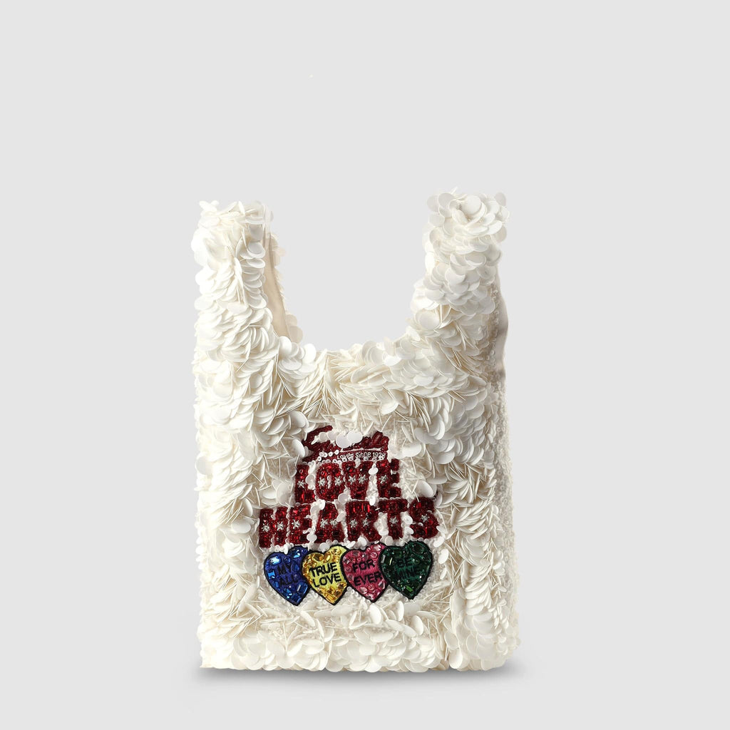 BAGS - Anya Hindmarch Women's Love Hearts Mini White Tote Bag