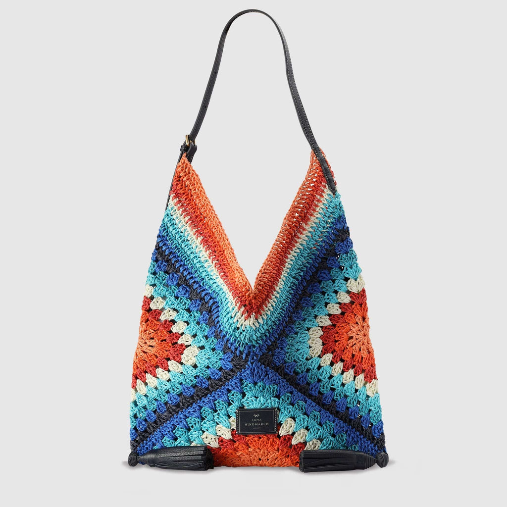 BAGS - Anya Hindmarch Women's Tassel Raffia Multicoloured Shoulder Bag