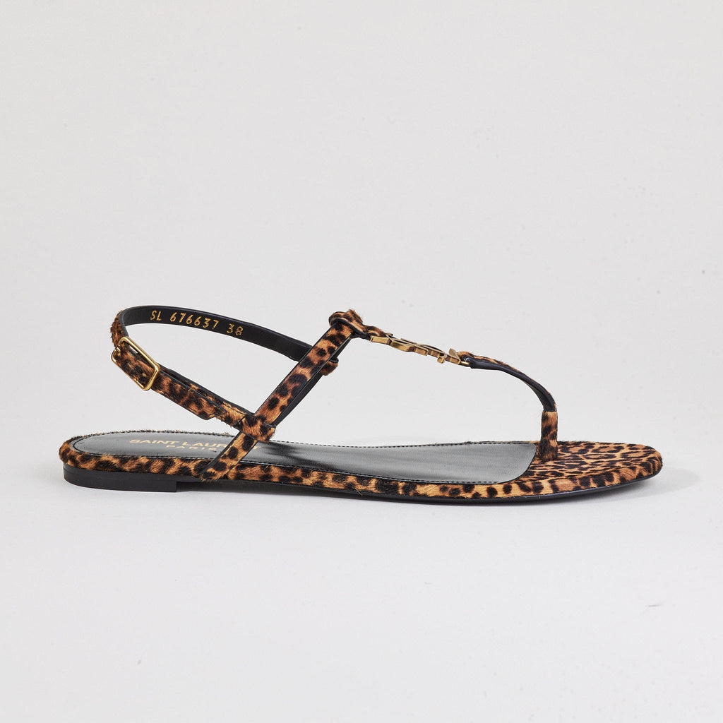 Shoes - Saint Laurent Women's Cassandra Leopard Brown Sandals
