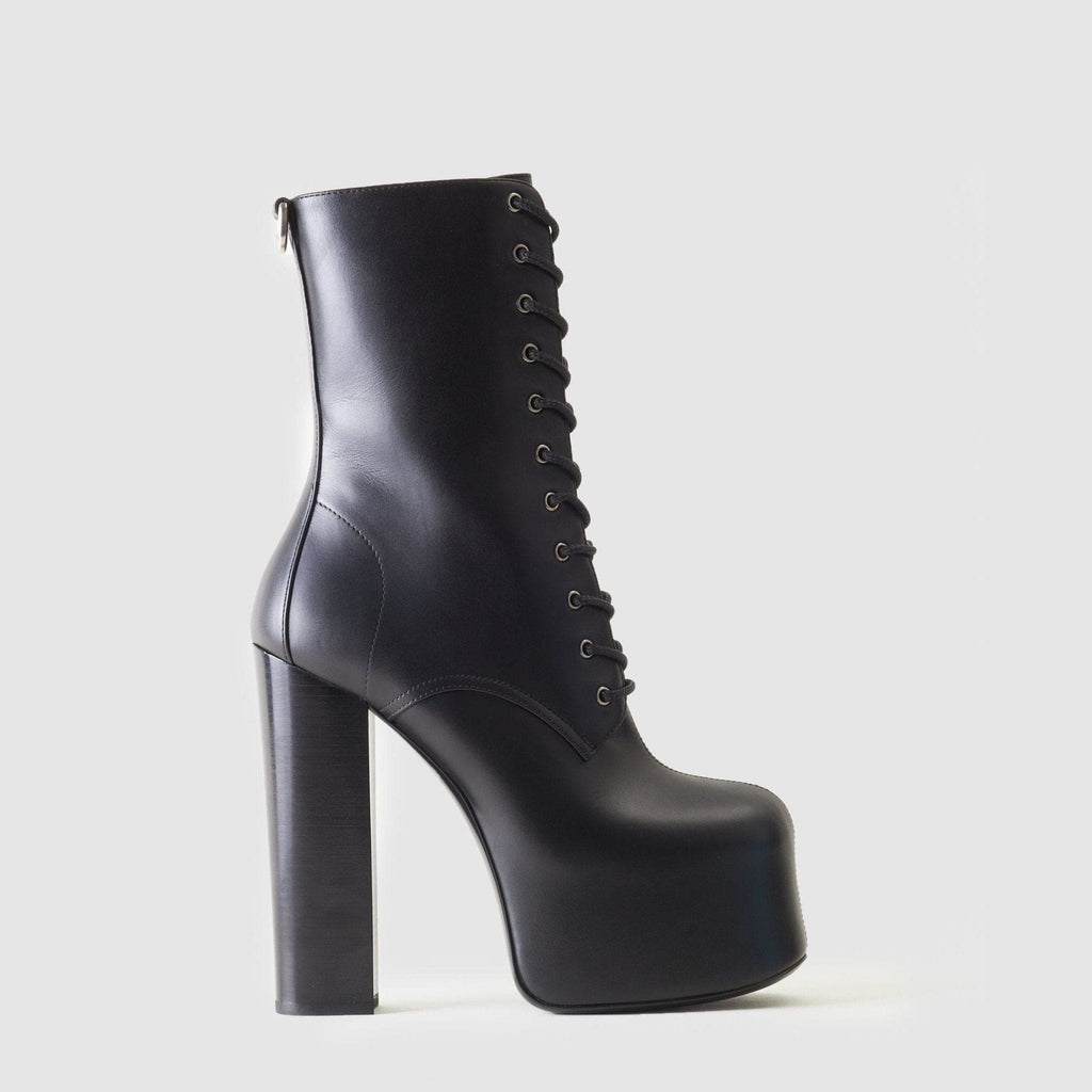 Shoes - Saint Laurent Women's Cherry Lace Up 95 Black Boots