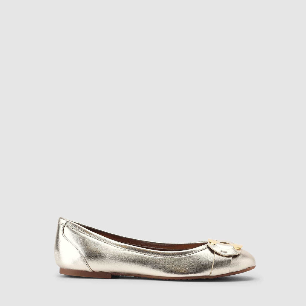 Shoes - See By Chloe Women's Chany Gold Flats