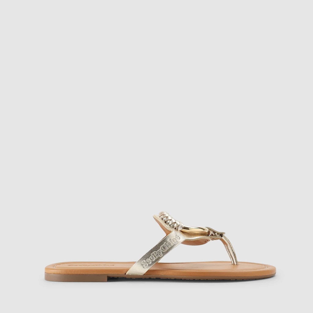 Shoes - See By Chloe Women's Hana Gold Slides