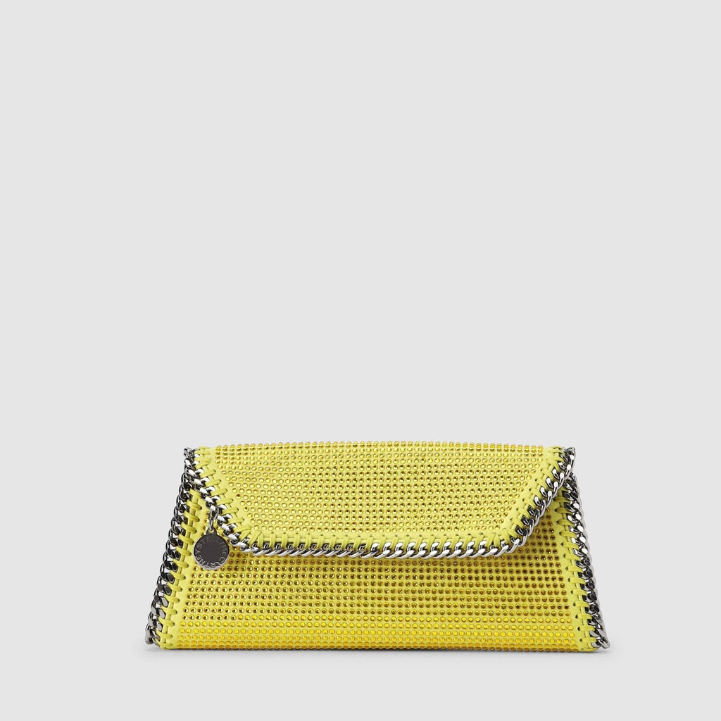 BAGS - Stella McCartney Women's Crystal Pouch Yellow Clutch Bag