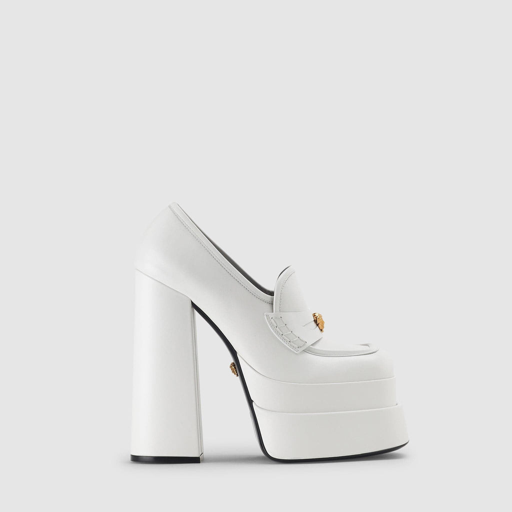 Shoes - Versace Women's Aevitas Platform Loafer White Heels