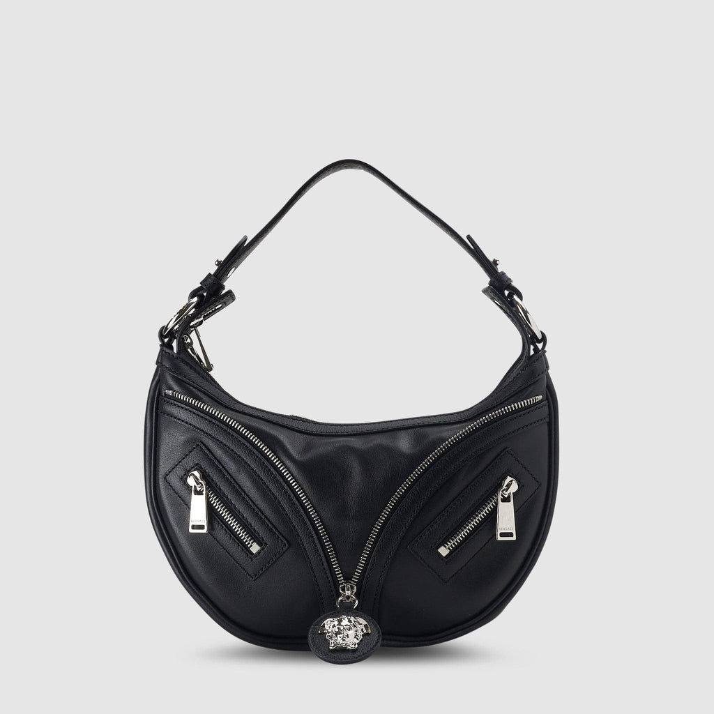 BAGS - Versace Women's Repeat Small Hobo Black Shoulder Bag