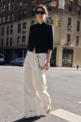 ZW COLLECTION CROPPED SHORT SLEEVE BLAZER