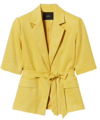 TWINSET short-sleeved Belted Blazer | Yellow